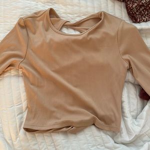 long sleeve backless shirt